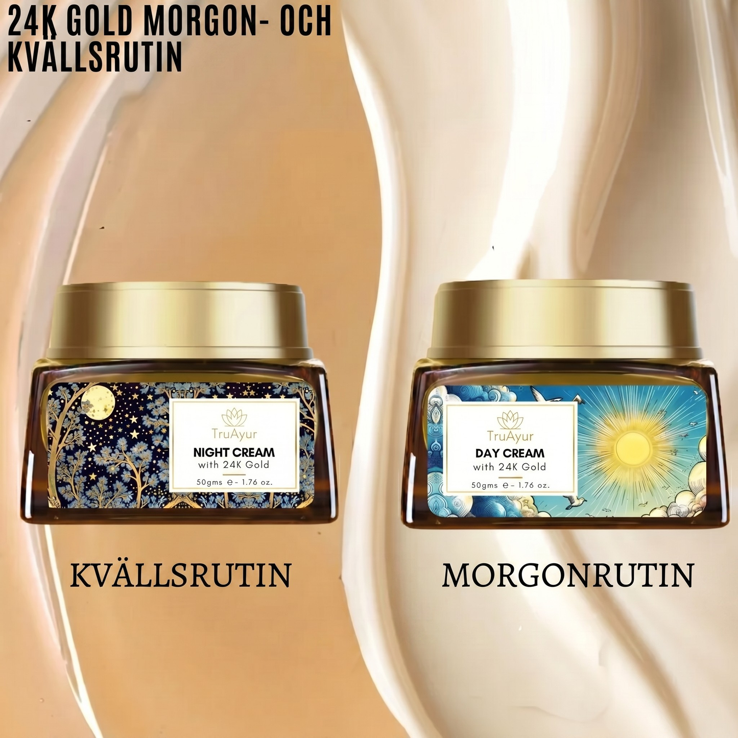 24K guld dag- och nattkräm