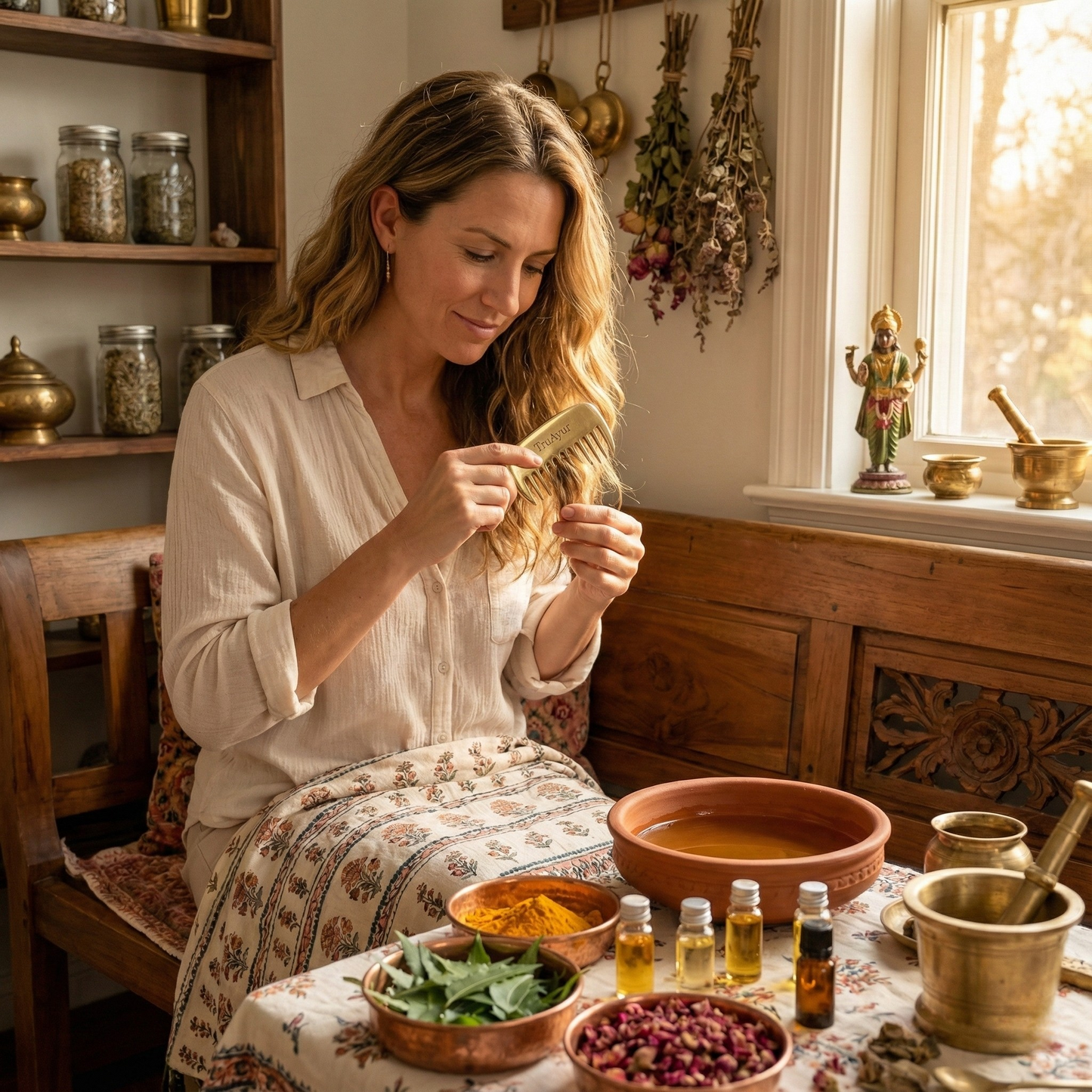 Kansa hårkam – ayurvedisk avgiftning för hårbotten och friskt hår