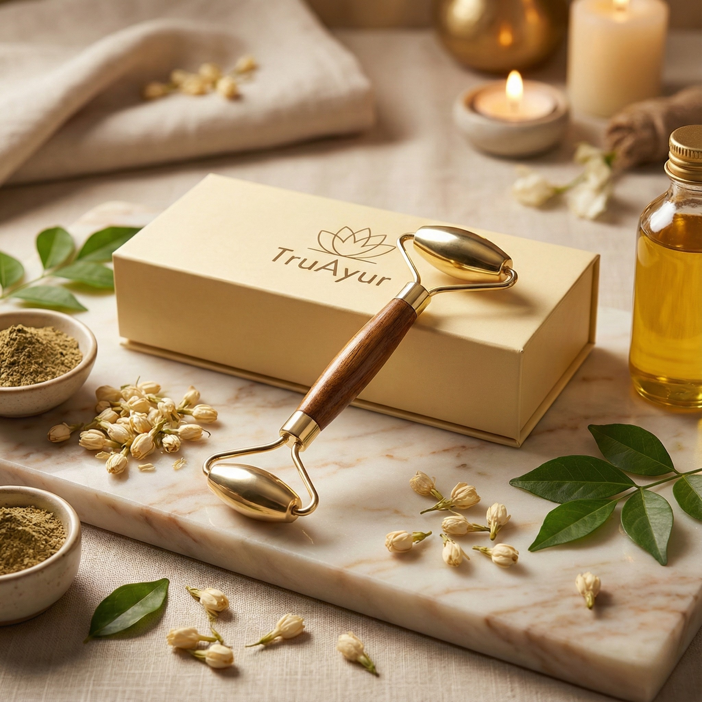 Kansa Face Roller: Perinteinen ayurvedalainen marma-hierontaväline nuorekkaalle ja tasapainoiselle iholle