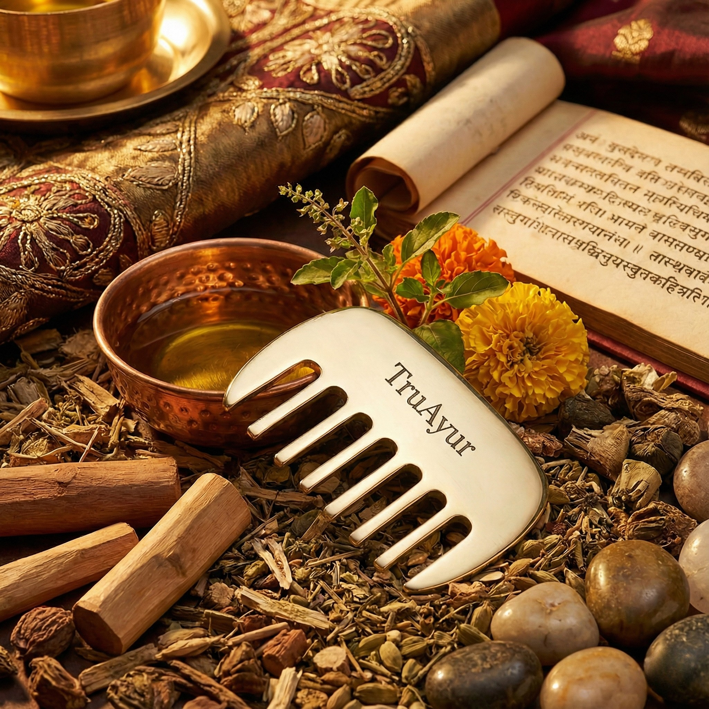Kansa hårkam – ayurvedisk avgiftning för hårbotten och friskt hår