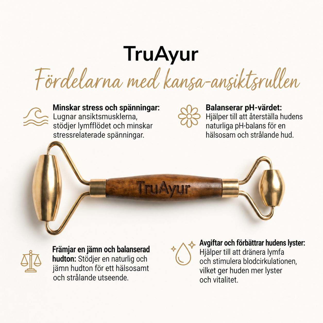 Kansa Face Roller: Perinteinen ayurvedalainen marma-hierontaväline nuorekkaalle ja tasapainoiselle iholle