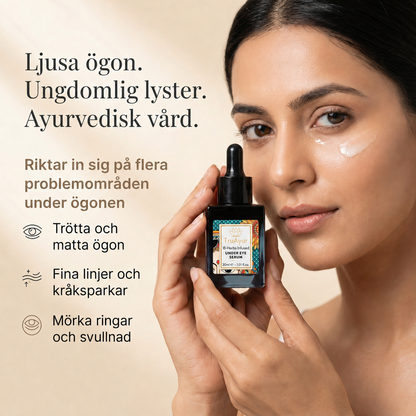 18-örtsberikat revitaliserande serum för området under ögonen med lakritsrot och peptider för ljusare och fastare hud under ögonen