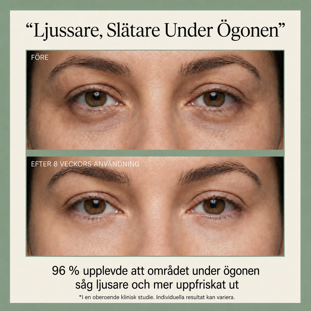 18-örtsberikat revitaliserande serum för området under ögonen med lakritsrot och peptider för ljusare och fastare hud under ögonen