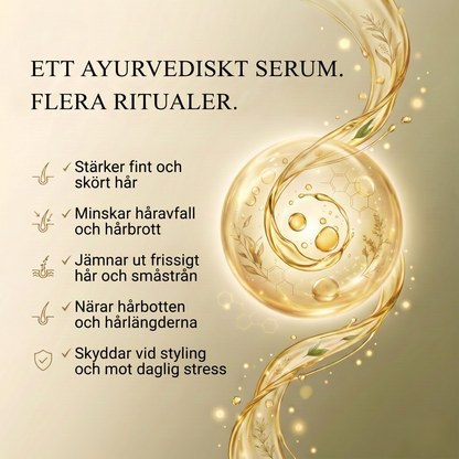 Ayurvedisk hårserumolja med 11 örter för starkare hår, tämjt friss och strålande glans