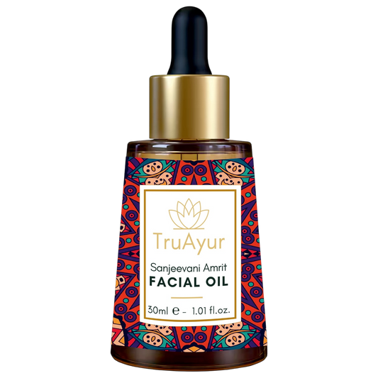 Ayurvedisk anti-aging nattolja för ansiktet med bakuchiolja, dadlar och litchi