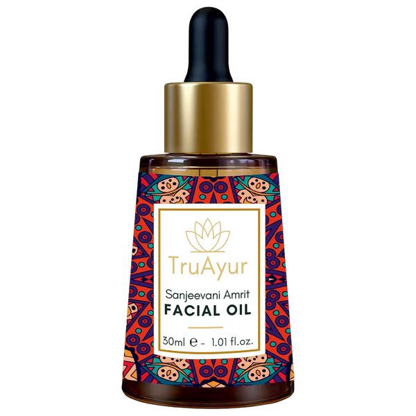 Ayurvedisk anti-aging nattolja för ansiktet med bakuchiolja, dadlar och litchi
